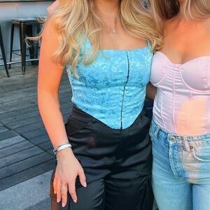 Blue corset top